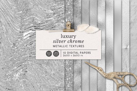 Download Sleek Silver Textures Digital Paper - Sleek Collection