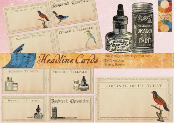 Download Quirky Headlines Journal Cards (2 Ways) - Headlines Collection