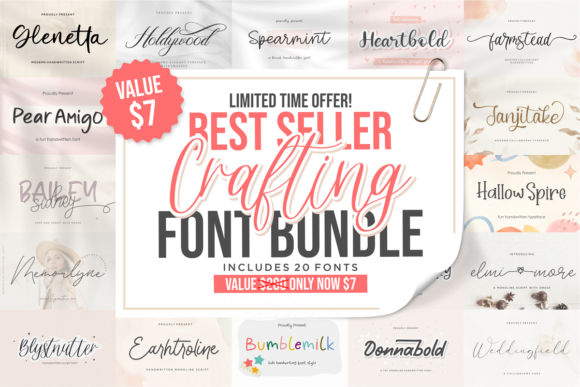 Download Best Seller Crafting Font Bundle - Crafting font Collection